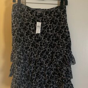 Ann Taylor Black and White Patterned Mini Skirt